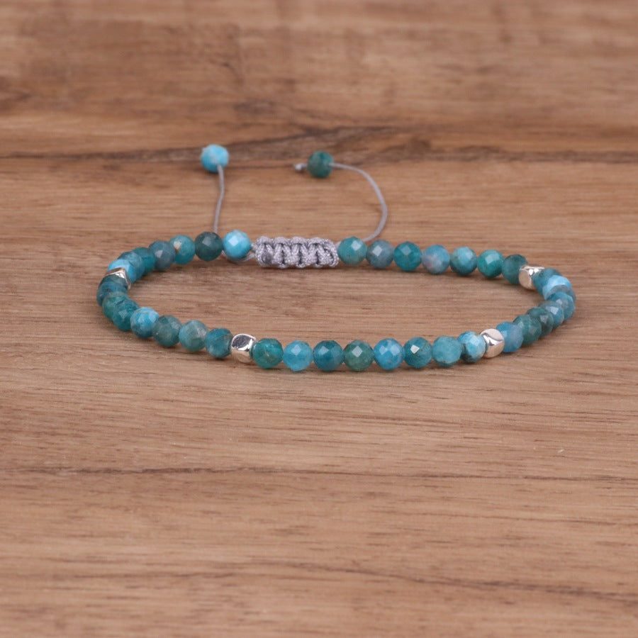 Blue Apatite Bead Bracelet