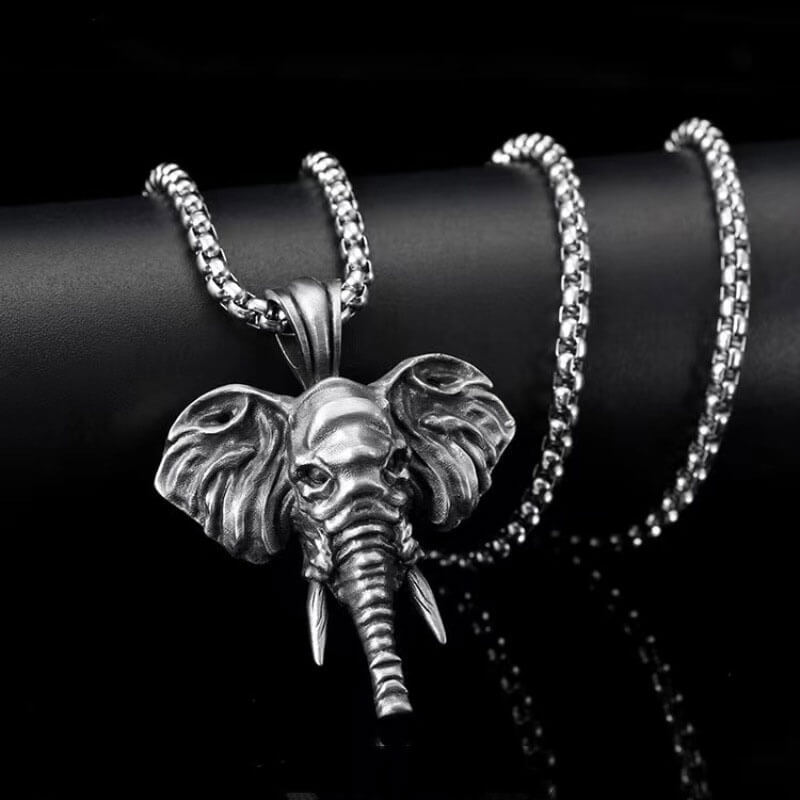 Vintage New Street Hip Hop Elephant Animal Necklace