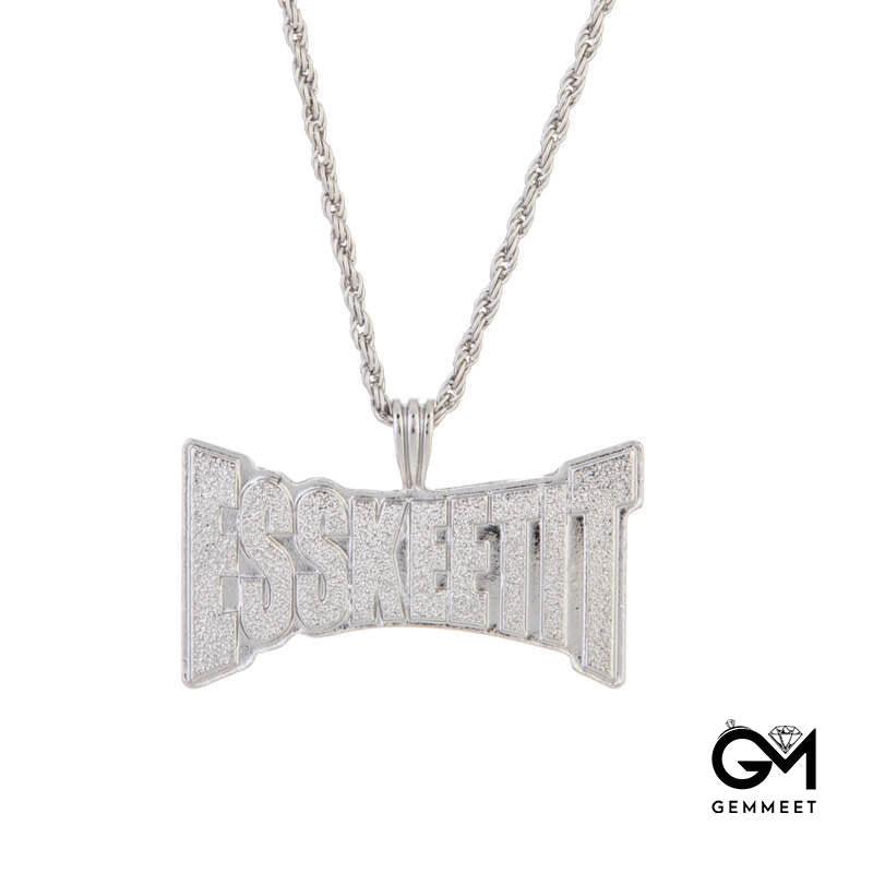 Punk ESSKEETIT Frosted Alphabet Hip Hop Necklace