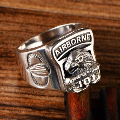 The Airborne Screaming Eagle Stainless Steel Ring