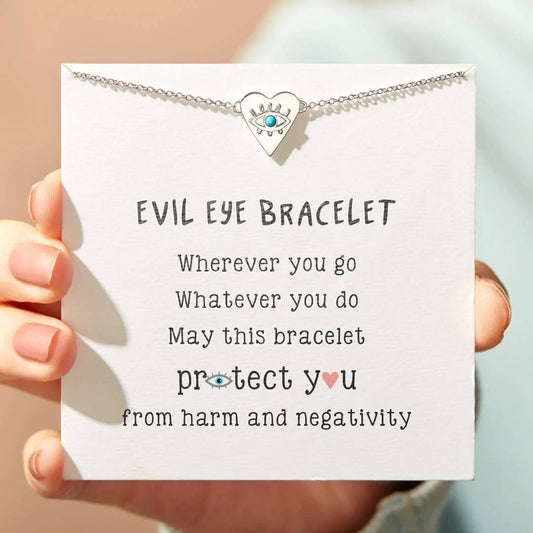 "Protect You" - Heart Turquoise Blue Evil Eye Bracelet