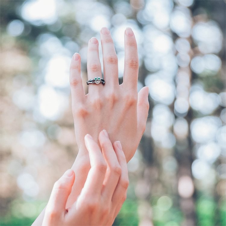 Emerald Owl On The Branch Engagement Ring