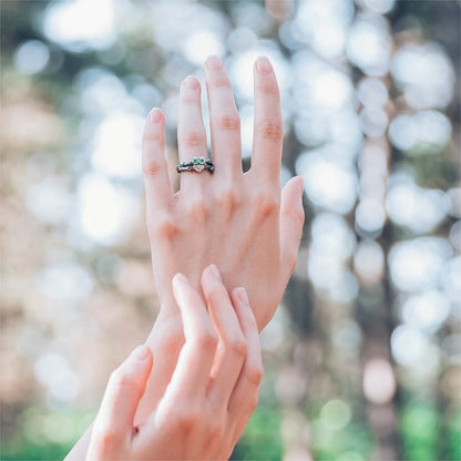 Emerald Owl On The Branch Engagement Ring