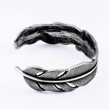 Stainless Steel Feathered Opening Simple Bracelet