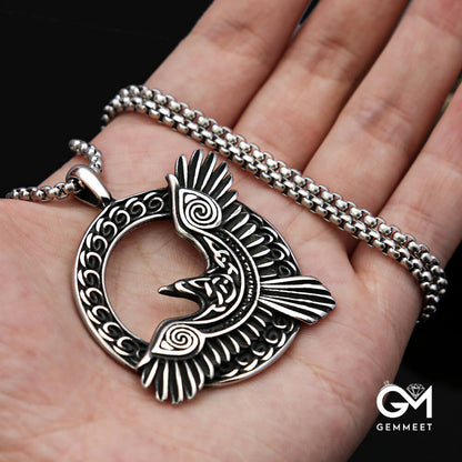 Raven Odin Titanium Steel Vintage Necklace