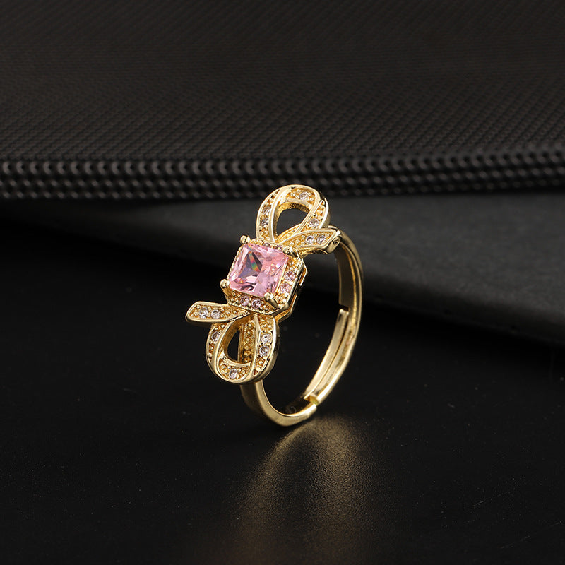 Vintage Cute Pink Bow Ring