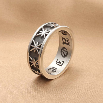 Starry Sky Octagon Retro Trendy Men's Ring