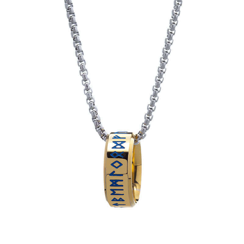 Nordic Blue Runic Viking Neckless