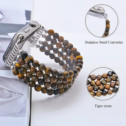 Tiger Eye Beaded Bracelet Compatible Watch Bracelet