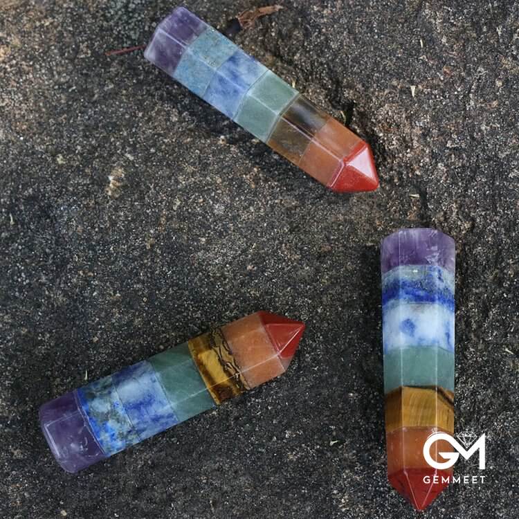 Chakra Hexagonal Column Ornaments Crystal Wands