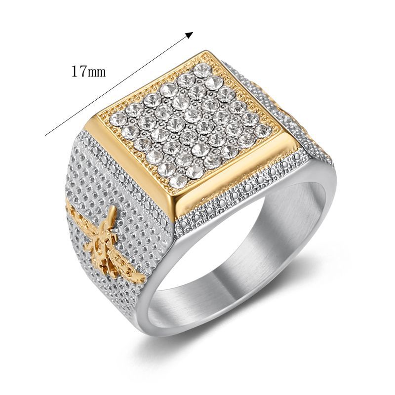 HIPHOP Ring Gold-plated Inlaid Zircon Persian Zoroastrian Ring