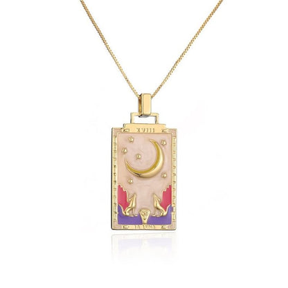 Moon Star Tarot Card Necklace