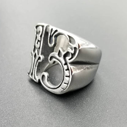 Vintage Personality Titanium Steel Pattern Ring