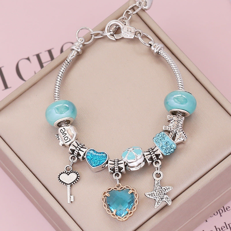 DIY Colored Love Crystal Bracelet