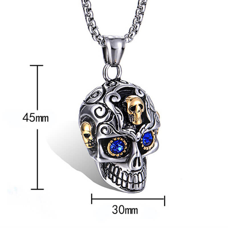 Vintage Halloween Skull Titanium Steel Necklace