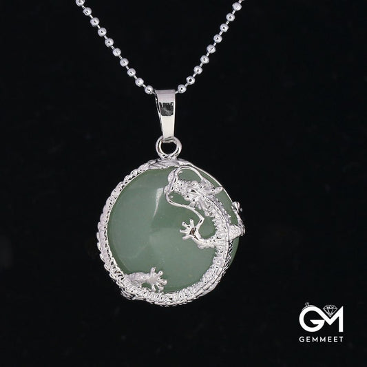 Green Aventurine Stone Dragon Necklace