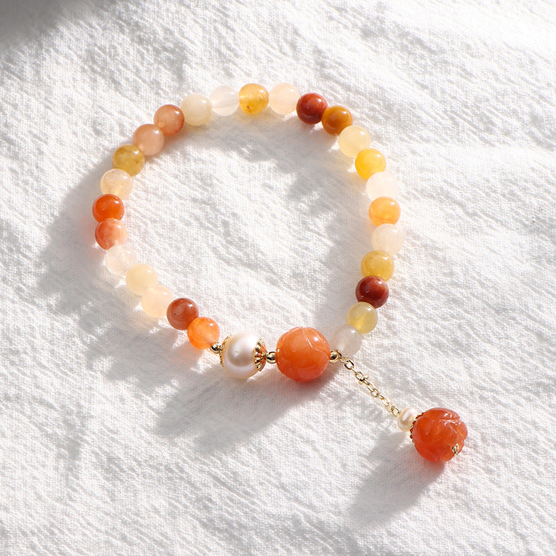 Gold Silk Jade Candy Colorful Bracelet