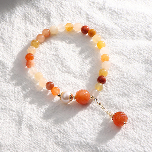 Gold Silk Jade Candy Colorful Bracelet