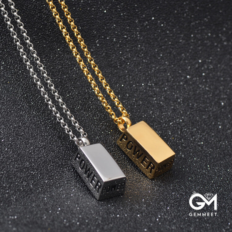 Titanium Steel Block Vintage Men's Necklace