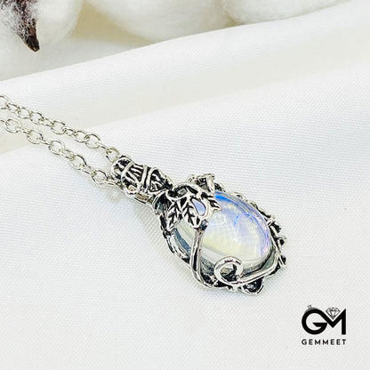 Vintage Wrapped Moonstone Necklace