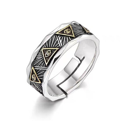 Gold Eye of God Retro Adjustable Ring