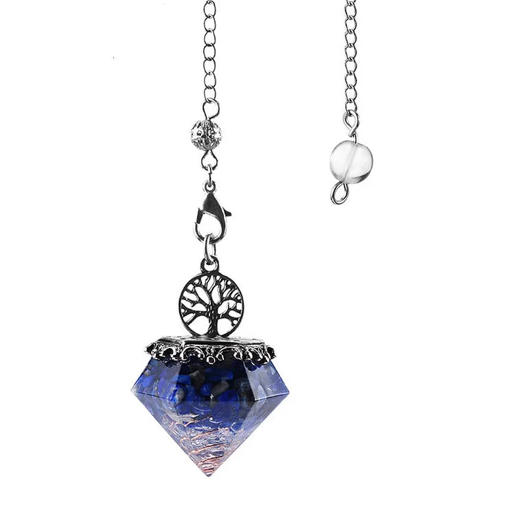 Natural Crystal Geometric Tree of Life Pendulum