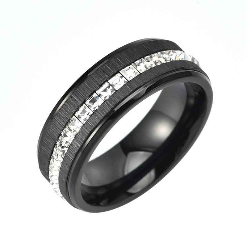 Men's Fashion Single Row Zircon Ring