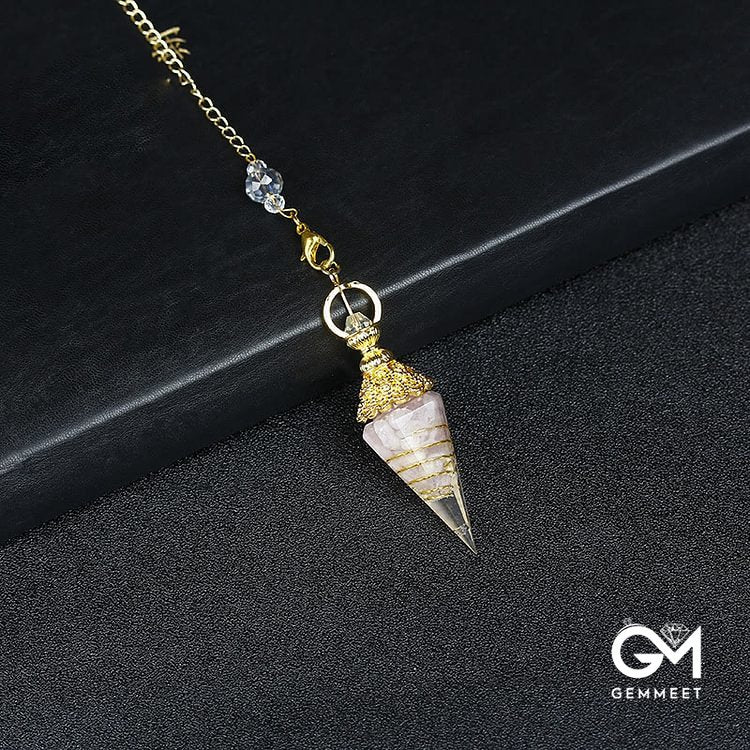 Crystal Resin Hexagonal Pyramid Pendulum