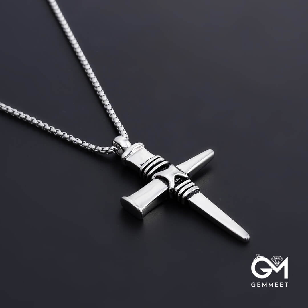 Titanium Steel Cross Hip Hop Necklace