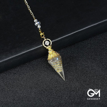 Crystal Resin Hexagonal Pyramid Pendulum