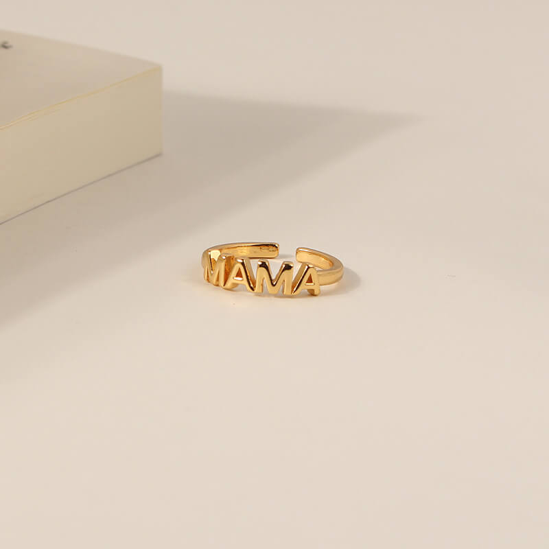 MAMA Word Shape Adjustable Ring