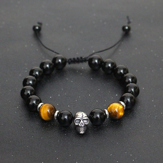 Skull Bracelet Tiger Eye Bracelet Punk Ghost Bracelet