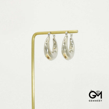 White Gold Chunky Hoop Earrings