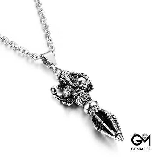 Stainless Steel Diamond Pestle Necklace for Men