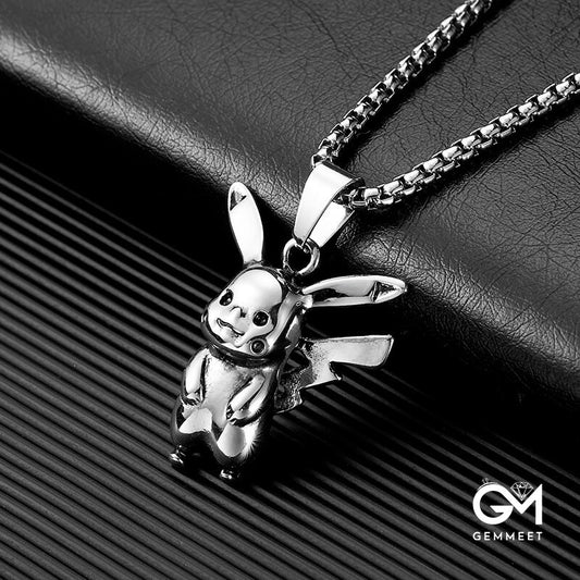 Titanium Steel Pikachu Cartoon Necklace