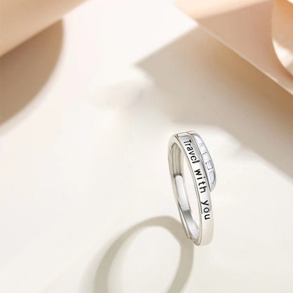 'Travel With You' Travel Platform Couple Ring