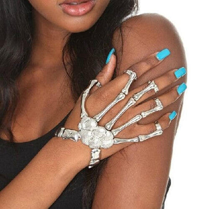 Halloween Ornament Exaggerated Metal Skeleton Skull Bracelet Ghost Claw Mitten Bracelet