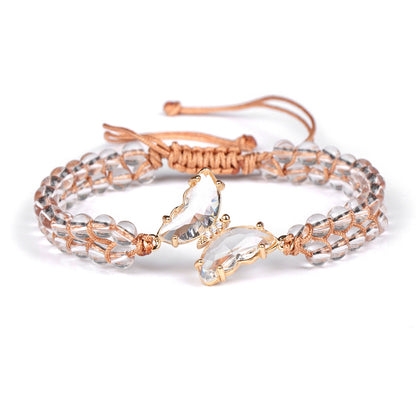 Butterfly Woven Natural Crystal Bracelet