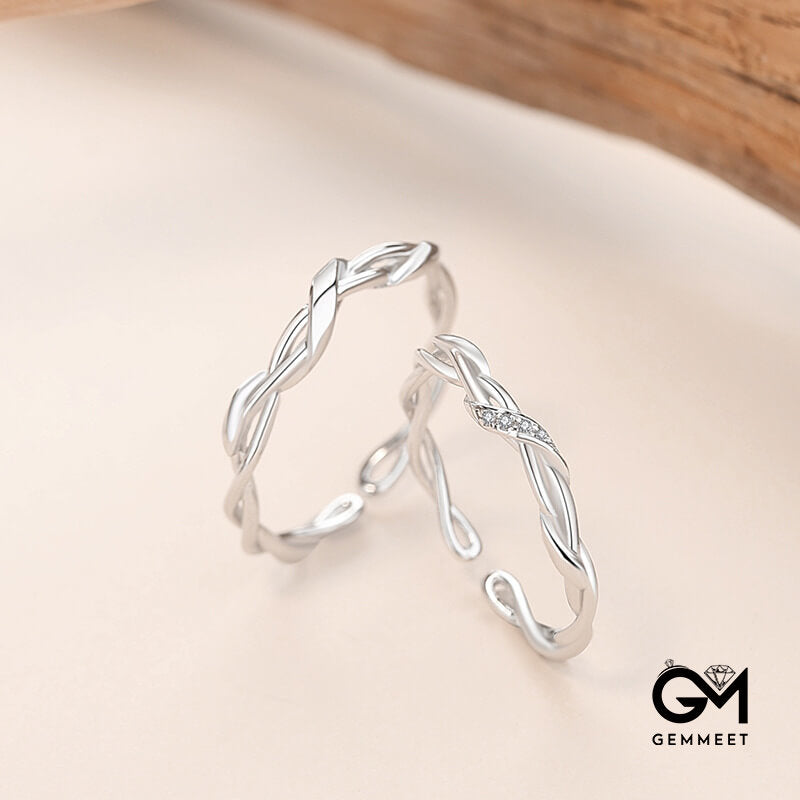 925 Silver Mobius Couple Ring