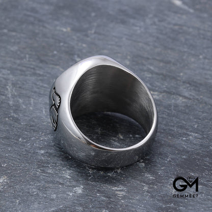 Viking Myth Horn Titanium Steel Men's Ring