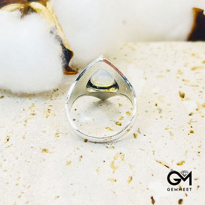 Simple Moonstone Retro Ring