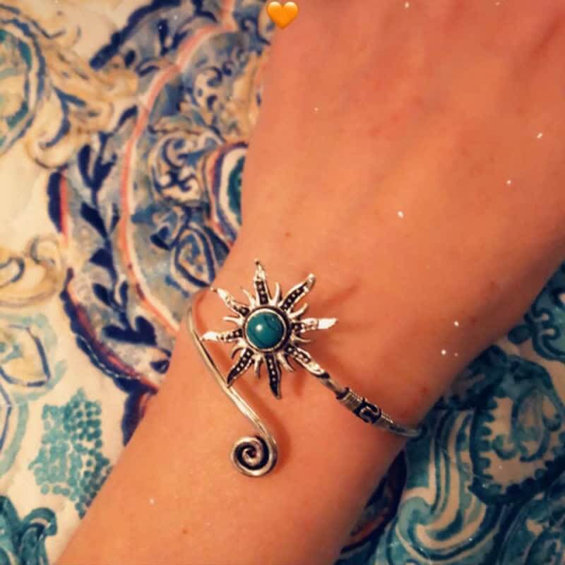 Retro Sunflower Turquoise Creative Bracelet