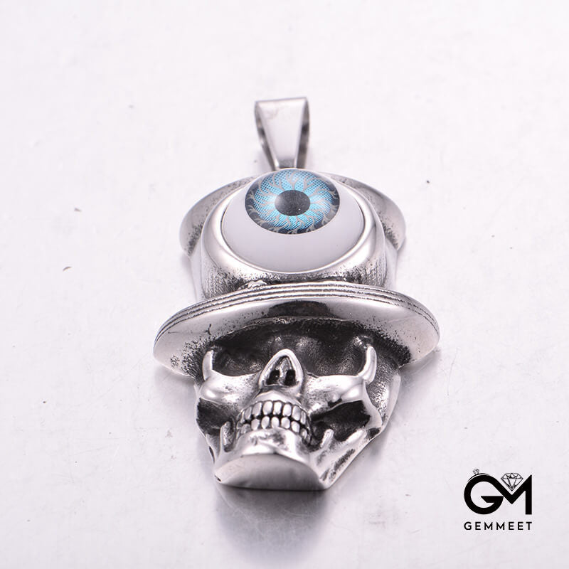 Stainless Steel Skull Eye Necklace