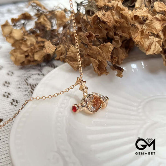 "Magic Water" - Mysterious Citrine Bottle Necklace