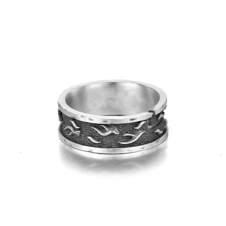 Fashion Men's Sun Flower Sterling Silver Vintage Rings