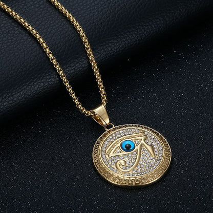 Hip Hop Jewelry Electroplated Zirconia Eye of Horus Pendant