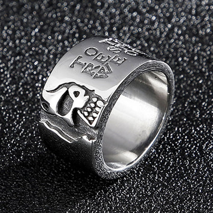 Vintage Men's Skull Palm Print Ring