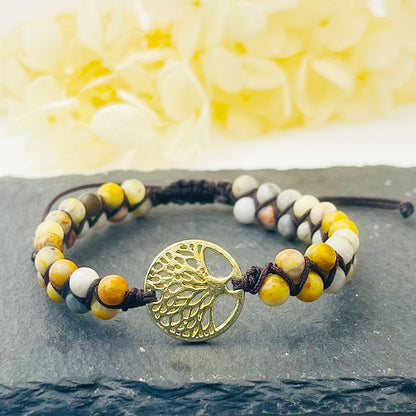 Tree of Life Agate Handwoven Bracelet