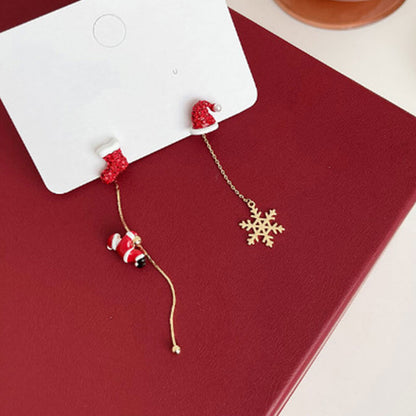 Christmas Earrings High-quality Asymmetrical Long Tassel Sweet Earrings