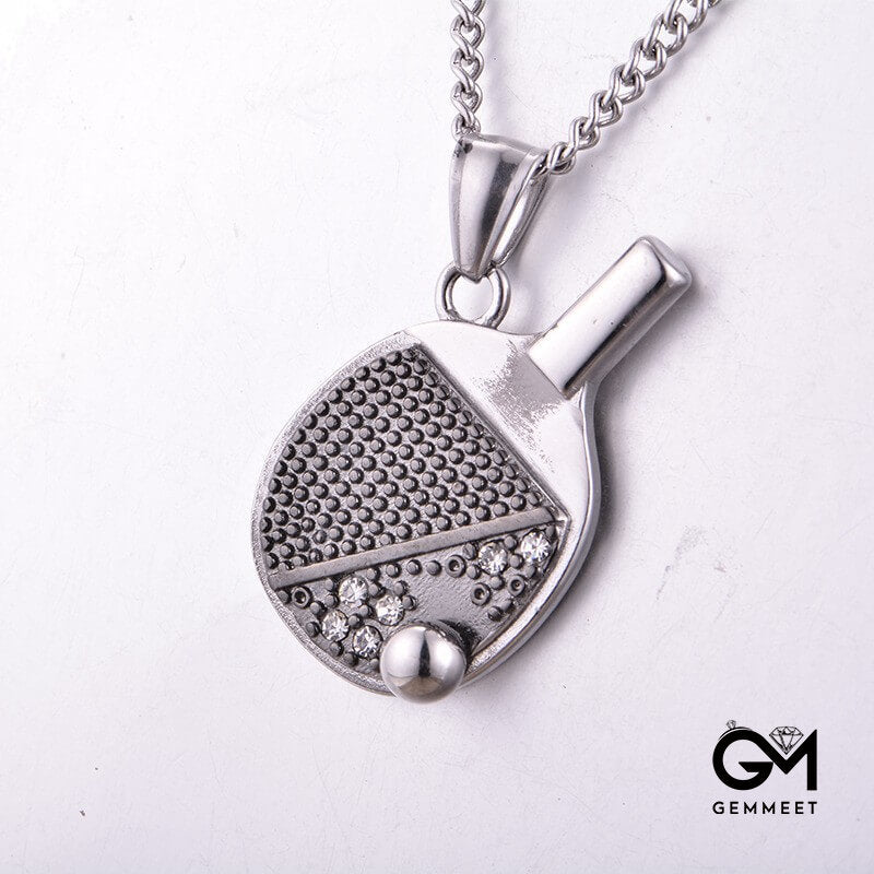 Table Tennis Stainless Steel Necklace